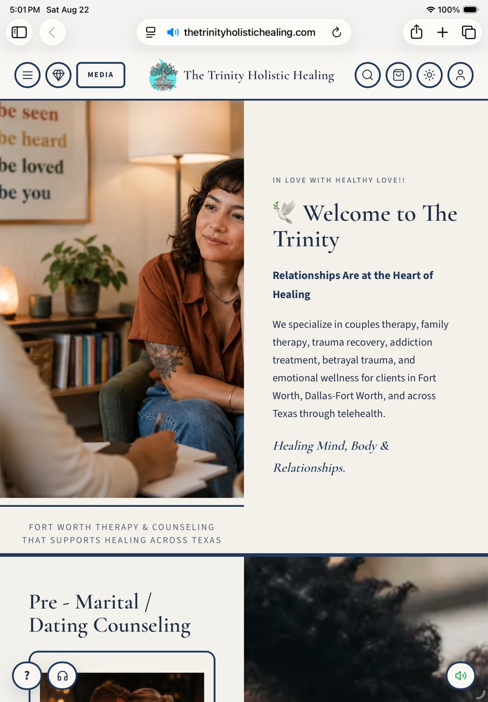 The Trinity website on an iPad